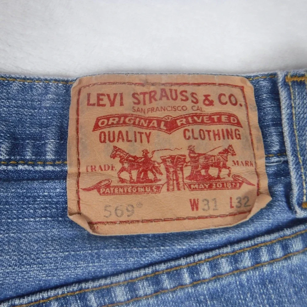 Vtg Levis 569 Loose Straight Leg Mens Jeans Blue Denim W31 L30 Relaxed Fit